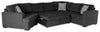 Made in Canada Legend 3-Piece Left-Facing Chenille Fabric Cuddler Sleeper Sectional - Pepper Grey | Sofa-lit sectionnel de gauche Legend 3 pièces fabriqué au Canada en tissu de chenille avec fauteuil enveloppant - gris poivre