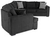 Made in Canada Legend 3-Piece Left-Facing Chenille Fabric Cuddler Sleeper Sectional - Pepper Grey | Sofa-lit sectionnel de gauche Legend 3 pièces fabriqué au Canada en tissu de chenille avec fauteuil enveloppant - gris poivre