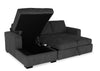 Made in Canada Legend 2-Piece Left-Facing Chenille Fabric Sleeper Sectional with Storage Chaise - Pepper Grey | Sofa-lit sectionnel de gauche Legend 2 pièces fabriqué au Canada en tissu de chenille avec fauteuil long de rangement - gris poivre