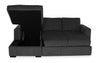 Made in Canada Legend 2-Piece Left-Facing Chenille Fabric Sleeper Sectional with Storage Chaise - Pepper Grey | Sofa-lit sectionnel de gauche Legend 2 pièces fabriqué au Canada en tissu de chenille avec fauteuil long de rangement - gris poivre