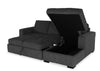 Made in Canada Legend 2-Piece Right-Facing Chenille Fabric Sleeper Sectional with Storage Chaise - Pepper Grey | Sofa-lit sectionnel de droite Legend 2 pièces fabriqué au Canada en tissu de chenille avec fauteuil long de rangement - gris poivre