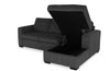 Made in Canada Legend 2-Piece Right-Facing Chenille Fabric Sleeper Sectional with Storage Chaise - Pepper Grey | Sofa-lit sectionnel de droite Legend 2 pièces fabriqué au Canada en tissu de chenille avec fauteuil long de rangement - gris poivre