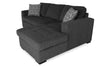 Made in Canada Legend 2-Piece Right-Facing Chenille Fabric Sleeper Sectional with Storage Chaise - Pepper Grey | Sofa-lit sectionnel de droite Legend 2 pièces fabriqué au Canada en tissu de chenille avec fauteuil long de rangement - gris poivre