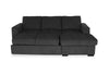 Made in Canada Legend 2-Piece Right-Facing Chenille Fabric Sleeper Sectional with Storage Chaise - Pepper Grey | Sofa-lit sectionnel de droite Legend 2 pièces fabriqué au Canada en tissu de chenille avec fauteuil long de rangement - gris poivre