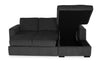 Made in Canada Legend 2-Piece Right-Facing Chenille Fabric Sleeper Sectional with Storage Chaise - Pepper Grey | Sofa-lit sectionnel de droite Legend 2 pièces fabriqué au Canada en tissu de chenille avec fauteuil long de rangement - gris poivre