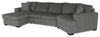 Made in Canada Legend 3-Piece Right-Facing Chenille Fabric Cuddler Sleeper Sectional with Chaise - Pewter Brown | Sofa-lit sectionnel enveloppant de droite Legend 3 pièces fabriqué au Canada en tissu de chenille avec fauteuil long - brun étain