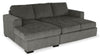 Made in Canada Legend 2-Piece Left-Facing Chenille Fabric Sleeper Sectional with Storage Chaise - Pewter Brown | Sofa-lit sectionnel de gauche Legend 2 pièces fabriqué au Canada en tissu de chenille avec fauteuil long de rangement - brun étain