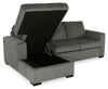 Made in Canada Legend 2-Piece Left-Facing Chenille Fabric Sleeper Sectional with Storage Chaise - Pewter Brown | Sofa-lit sectionnel de gauche Legend 2 pièces fabriqué au Canada en tissu de chenille avec fauteuil long de rangement - brun étain