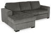 Made in Canada Legend 2-Piece Left-Facing Chenille Fabric Sleeper Sectional with Storage Chaise - Pewter Brown | Sofa-lit sectionnel de gauche Legend 2 pièces fabriqué au Canada en tissu de chenille avec fauteuil long de rangement - brun étain