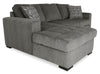 Made in Canada Legend 2-Piece Left-Facing Chenille Fabric Sleeper Sectional with Storage Chaise - Pewter Brown | Sofa-lit sectionnel de gauche Legend 2 pièces fabriqué au Canada en tissu de chenille avec fauteuil long de rangement - brun étain