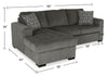 Made in Canada Legend 2-Piece Left-Facing Chenille Fabric Sleeper Sectional with Storage Chaise - Pewter Brown | Sofa-lit sectionnel de gauche Legend 2 pièces fabriqué au Canada en tissu de chenille avec fauteuil long de rangement - brun étain