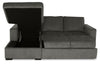 Made in Canada Legend 2-Piece Left-Facing Chenille Fabric Sleeper Sectional with Storage Chaise - Pewter Brown | Sofa-lit sectionnel de gauche Legend 2 pièces fabriqué au Canada en tissu de chenille avec fauteuil long de rangement - brun étain