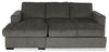 Made in Canada Legend 2-Piece Left-Facing Chenille Fabric Sleeper Sectional with Storage Chaise - Pewter Brown | Sofa-lit sectionnel de gauche Legend 2 pièces fabriqué au Canada en tissu de chenille avec fauteuil long de rangement - brun étain