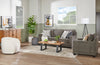 Made in Canada Lennox 35" Chenille Fabric Chair with Reversible Cushions and Track Arms - Grey | Fauteuil Lennox de 35 po fabriqué au Canada en tissu de chenille avec coussins réversibles et accoudoirs rectilignes - gris