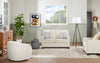 Made in Canada Lennox 57" Chenille Fabric Loveseat with Reversible Cushions and Accent Pillows - Taupe | Causeuse Lennox de 57 po fabriquée au Canada en tissu de chenille avec coussins réversibles et coussins décoratifs - taupe