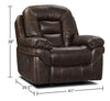 Leo 41" Leather-Look Fabric Rocker Reclining Chair - Walnut Brown | Fauteuil berçant et inclinable Leo de 41 po en tissu d’apparence cuir - brun noyer