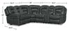 Leo Leath-Aire® Fabric 6-Piece Power Reclining Sectional – Grey - Contemporary style Sectional in Grey