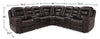 Leo Leath-Aire® Fabric 7-Piece Power Reclining Sectional – Walnut - Contemporary style Sectional in Walnut