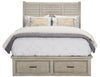 Levi Platform Storage Bed with Headboard & Frame, Wooden, Drift Grey - Queen Size | Lit plateforme de rangement Levi en bois avec tête de lit et cadre de lit, gris bois de grève - format grand lit