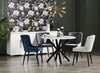 Lexi Dining Chair with Velvet-Look Fabric, Metal - Blue | Chaise de salle à manger Lexi en tissu d’apparence velours et en métal - bleue