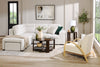 Loft 27.55" Boucle Fabric Accent Chair with Accent Pillow and Wood Armrests and Legs - White | Fauteuil d’appoint Loft de 27,55 po en tissu bouclé avec coussin décoratif, accoudoirs et pattes en bois - blanc