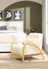 Loft 27.55" Boucle Fabric Accent Chair with Accent Pillow and Wood Armrests and Legs - White | Fauteuil d’appoint Loft de 27,55 po en tissu bouclé avec coussin décoratif, accoudoirs et pattes en bois - blanc