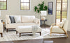 Loft 27.55" Boucle Fabric Accent Chair with Accent Pillow and Wood Armrests and Legs - White | Fauteuil d’appoint Loft de 27,55 po en tissu bouclé avec coussin décoratif, accoudoirs et pattes en bois - blanc