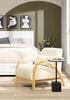 Loft 27.55" Boucle Fabric Accent Chair with Accent Pillow and Wood Armrests and Legs - White | Fauteuil d’appoint Loft de 27,55 po en tissu bouclé avec coussin décoratif, accoudoirs et pattes en bois - blanc