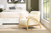 Loft 27.55" Boucle Fabric Accent Chair with Accent Pillow and Wood Armrests and Legs - White | Fauteuil d’appoint Loft de 27,55 po en tissu bouclé avec coussin décoratif, accoudoirs et pattes en bois - blanc