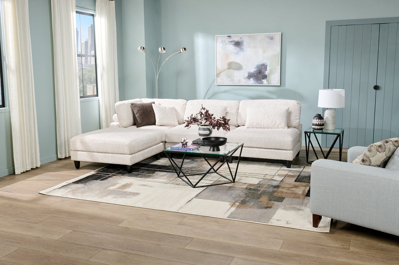 Prism 31.5\" Modern Glass Top Coffee Table – Glass with Metal Base 