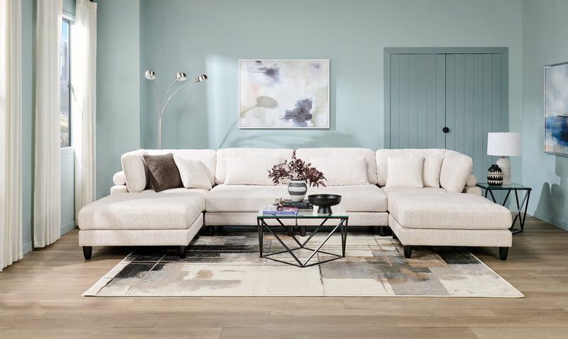 Lounge 6-Piece Chenille Modular Sectional – Beige 