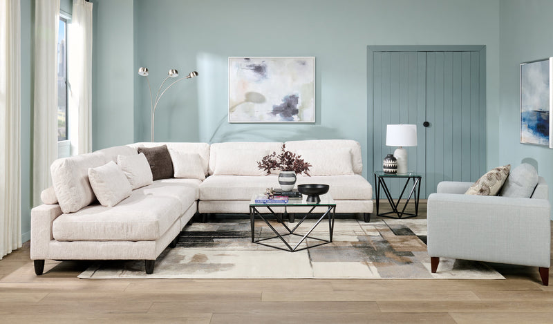 Lounge 5-Piece Chenille Armless Modular Sectional – Beige
