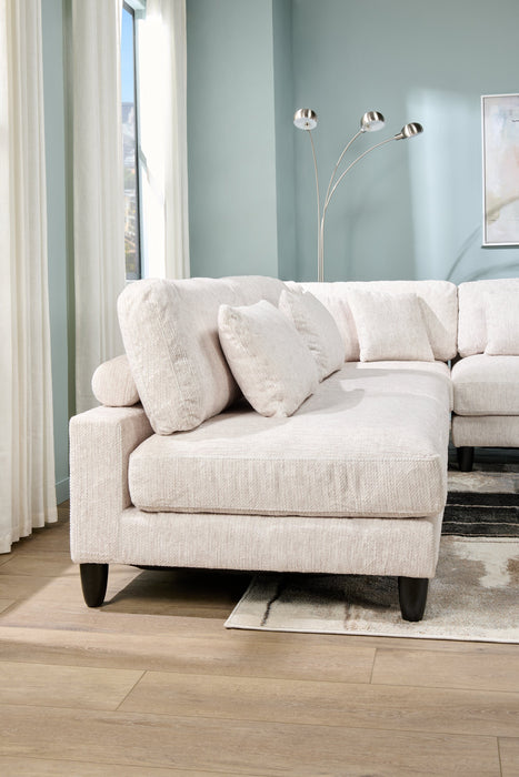 Lounge 5-Piece Chenille Armless Modular Sectional – Beige