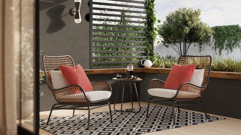 Maki Outdoor Patio Chair - Hand-Woven Resin Wicker, UV & Weather Resistant - Natural