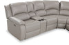 Marcel 6-Piece Genuine Leather Power Reclining Sectional with Storage Console and USB Port - Grey | Sofa sectionnel à inclinaison électrique Marcel 6 pièces en cuir véritable avec console de rangement et port USB - gris