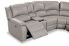 Marcel 6-Piece Genuine Leather Power Reclining Sectional with Storage Console and USB Port - Grey | Sofa sectionnel à inclinaison électrique Marcel 6 pièces en cuir véritable avec console de rangement et port USB - gris