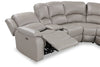 Marcel 6-Piece Genuine Leather Power Reclining Sectional with Storage Console and USB Port - Grey | Sofa sectionnel à inclinaison électrique Marcel 6 pièces en cuir véritable avec console de rangement et port USB - gris