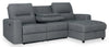 Meadow 2-Piece Right-Facing Chenille Fabric Power Reclining Sectional with Storage Chaise - Charcoal Grey | Sofa sectionnel de droite à inclinaison électrique Meadow 2 pièces en tissu de chenille avec fauteuil long de rangement - gris anthracite