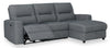 Meadow 2-Piece Right-Facing Chenille Fabric Power Reclining Sectional with Storage Chaise - Charcoal Grey | Sofa sectionnel de droite à inclinaison électrique Meadow 2 pièces en tissu de chenille avec fauteuil long de rangement - gris anthracite