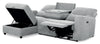 Meadow 2-Piece Left-Facing Chenille Fabric Power Reclining Sectional with Storage Chaise - River Grey | Sofa sectionnel de gauche à inclinaison électrique Meadow 2 pièces en tissu de chenille avec fauteuil long de rangement - gris rivière