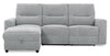 Meadow 2-Piece Left-Facing Chenille Fabric Power Reclining Sectional with Storage Chaise - River Grey | Sofa sectionnel de gauche à inclinaison électrique Meadow 2 pièces en tissu de chenille avec fauteuil long de rangement - gris rivière