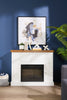Mehgan 43.8" Modern Electric Fireplace - White & Brown Two Tone | Foyer électrique moderne Mehgan de 43,8 po - deux teintes, blanc et brun