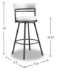 Mila Counter-Height Stool with Swivel Seat & Vegan Leather Fabric, 25"H, Metal - White | Tabouret 25 po bar Mila en tissu de cuir végétalien et en métal avec siège pivotant - blanc