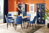 Miya Dining Chair with Polyester Fabric, Metal - Navy Blue | Chaise de salle à manger Miya en tissu de polyester et en métal - bleu marine