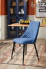 Miya Dining Chair with Polyester Fabric, Metal - Navy Blue | Chaise de salle à manger Miya en tissu de polyester et en métal - bleu marine