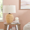 25" Ratten Table Lamp with Beige Shade|Lampe de table de 25 po en rotin avec abat-jour beige