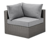 Morris 5-Piece Outdoor Patio Set with 2 Storage Armless Chairs & 3 Corner Chairs - Grey Resin Wicker | Ensemble Morris 5 pièces pour la terrasse à l’extérieur avec 2 fauteuils sans accoudoirs avec rangement - osier en résine - gris