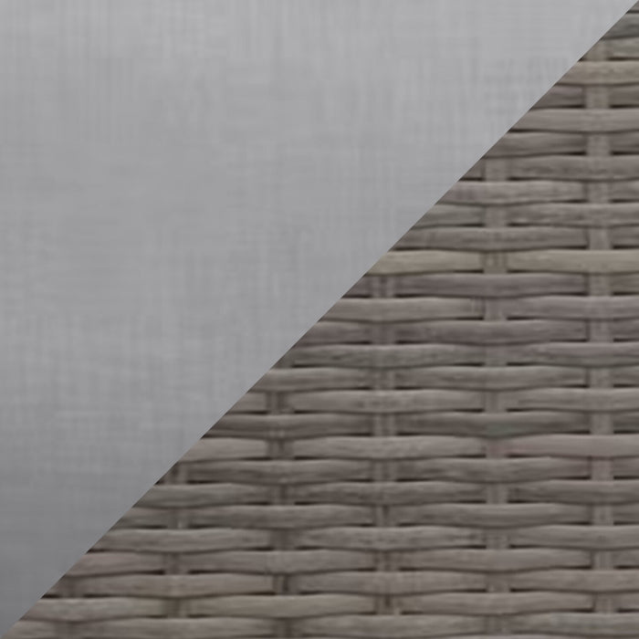 Naples Armless Outdoor Patio Chair - Hand-Woven Resin Wicker, UV & Weather Resistant - Natural/Grey