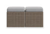Naples 2-Piece Patio Ottoman Set - Grey | Ensemble de poufs Naples 2 pièces pour la terrasse - gris