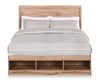Oakley Platform Bed with Headboard & Storage Frame, Made in Canada, Natural - Queen Size | Lit plateforme Oakley fabriqué au Canada avec tête de lit et cadre de rangement, naturel - format grand lit